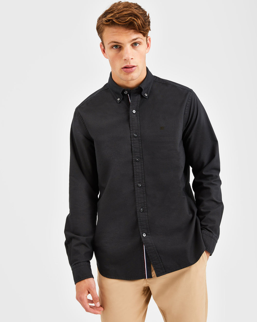 Chemises Ben Sherman Beatnik Oxford Garment Dye Noir | OKL-29338074